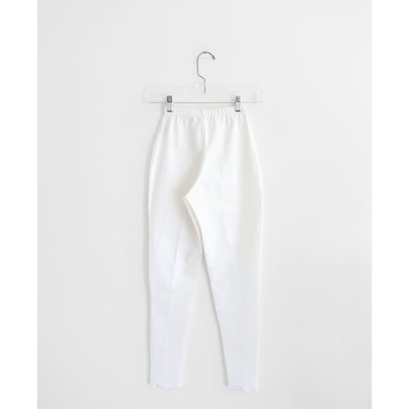Vtg 80s Calvin Klein White Cotton Stretch Twill Pull-On Skinny Pants sz XS - Picture 2 of 8